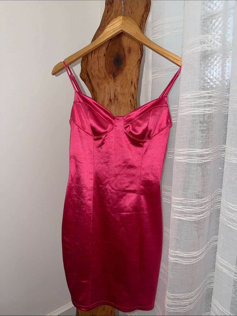Forever 21 Hot Pink Satin Slip Dress